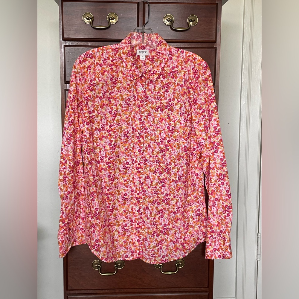 J. Crew floral print button down shirt